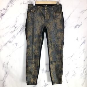 Etcetera Python Print Skinny Jeans Sz 4 NWOT